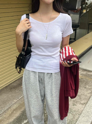 Daily U-neck Short Sleeve T-shirt