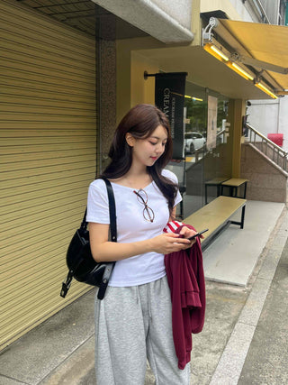 Daily U-neck Short Sleeve T-shirt