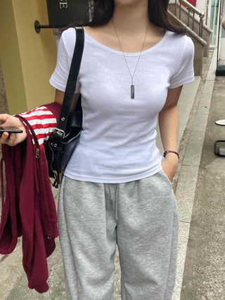 Daily U-neck Short Sleeve T-shirt