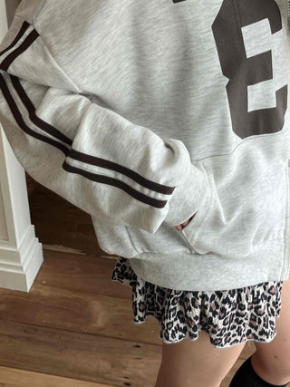 Daily Lettering Cotton Oversized Zip-Up