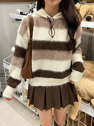 Daily Hooded Striped Knit