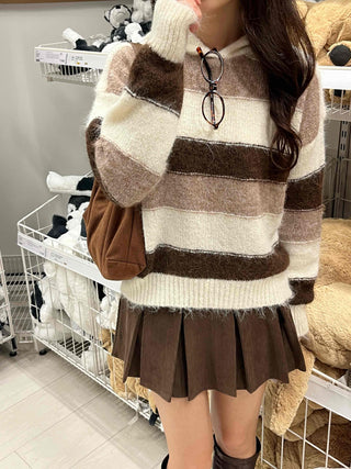 Daily Hooded Striped Knit