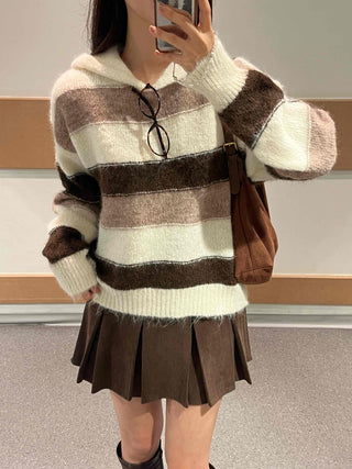 Daily Hooded Striped Knit