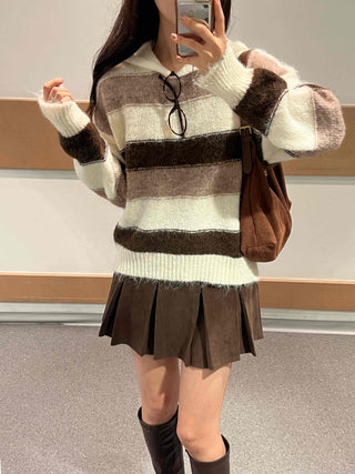 Daily Hooded Striped Knit