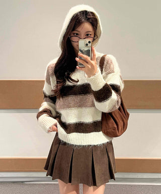 Daily Hooded Striped Knit