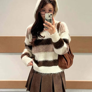 Daily Hooded Striped Knit