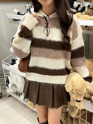Daily Hooded Striped Knit