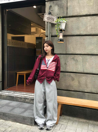Effortless Chic American Flag Long Pants
