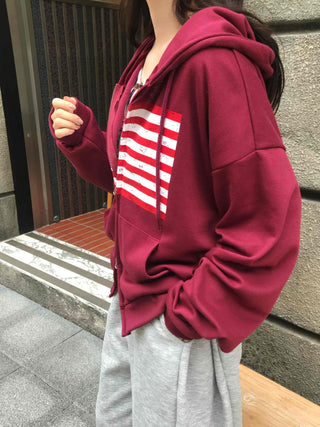 Daily Crack American Flag Zip-up Hoodie