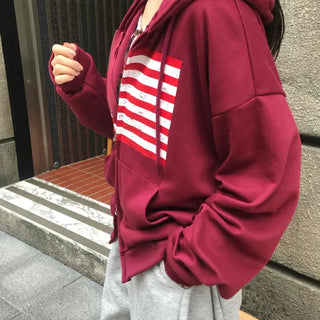 Daily Crack American Flag Zip-up Hoodie