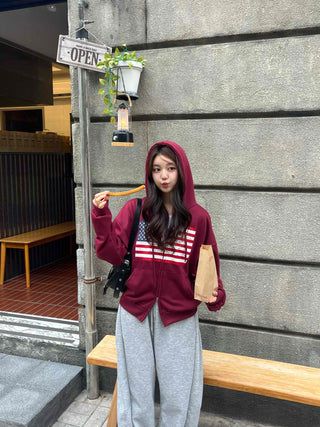 Daily Crack American Flag Zip-up Hoodie
