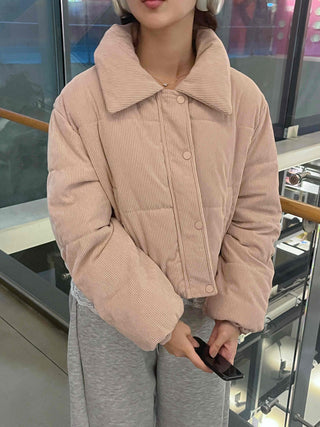 Daily Pastel Corduroy Collar Padded Jacket