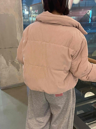 Daily Pastel Corduroy Collar Padded Jacket