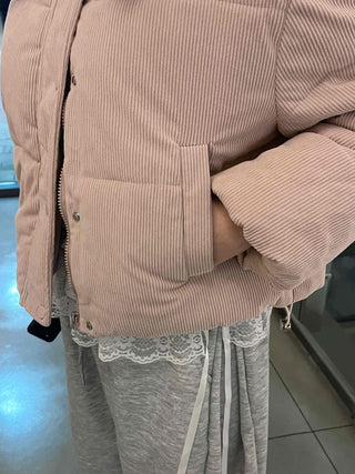 Daily Pastel Corduroy Collar Padded Jacket
