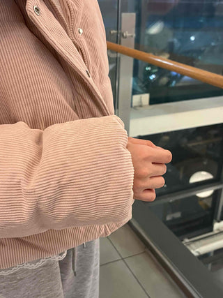 Daily Pastel Corduroy Collar Padded Jacket