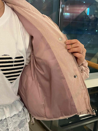 Daily Pastel Corduroy Collar Padded Jacket