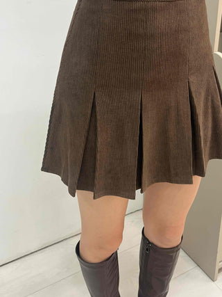 Comfortable Suede Mini Pleated Skirt