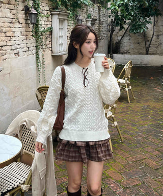 Simple Cable Knit Plain Knit