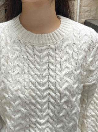 Simple Cable Knit Plain Knit
