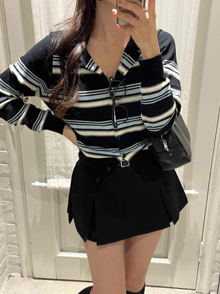 Daily Multi-Stripe Round Neck Cardigan