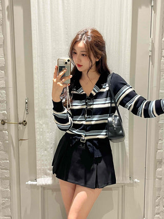 Daily Multi-Stripe Round Neck Cardigan