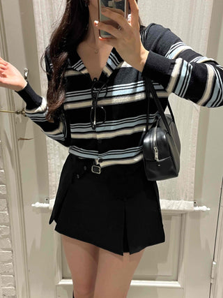 Daily Multi-Stripe Round Neck Cardigan