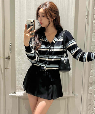 Daily Multi-Stripe Round Neck Cardigan