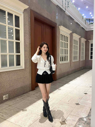 Romantic Pleated Mini Skirt