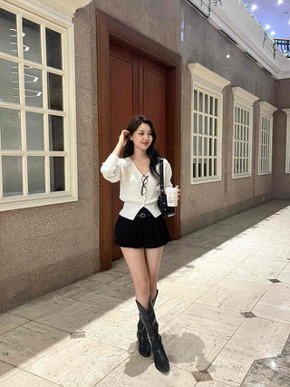 Romantic Pleated Mini Skirt