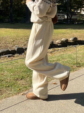 Soft Daily Cotton Roll-up Wide Slacks