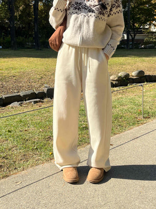 Soft Daily Cotton Roll-up Wide Slacks