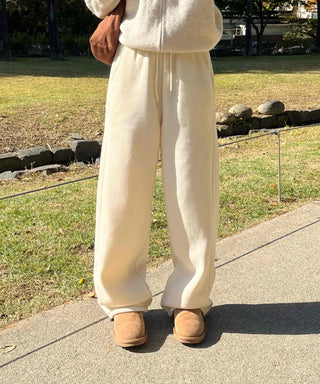 Soft Daily Cotton Roll-up Wide Slacks