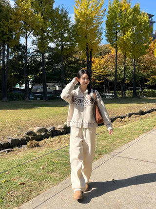 Soft Daily Cotton Roll-up Wide Slacks