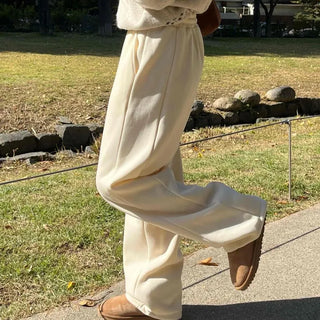 Soft Daily Cotton Roll-up Wide Slacks