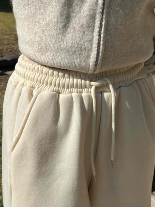 Soft Daily Cotton Roll-up Wide Slacks