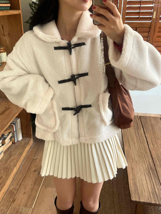 Boa Hooded Sherpa Toggle Short Jacket