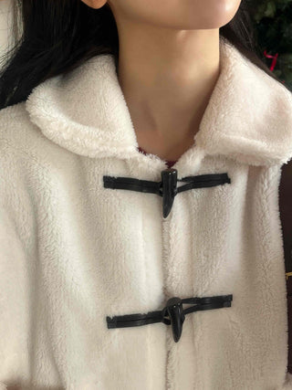 Boa Hooded Sherpa Toggle Short Jacket