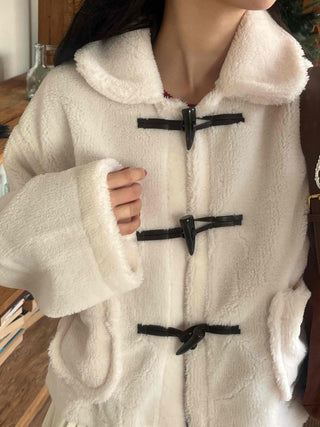 Boa Hooded Sherpa Toggle Short Jacket