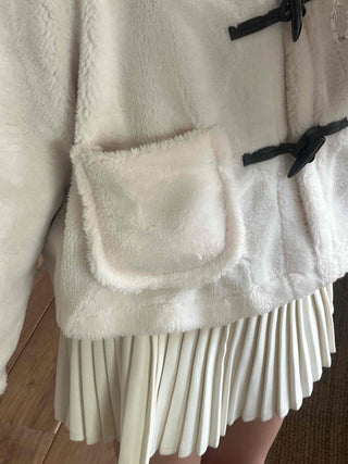 Boa Hooded Sherpa Toggle Short Jacket