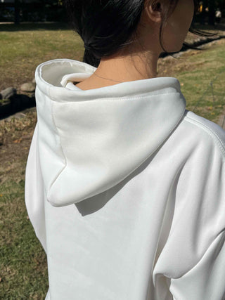 Daily Big Lettering Heart Leopard Patch Oversized Hoodie