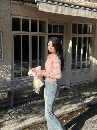 Soft Tencel Crop Ribbed Round Neck Knit