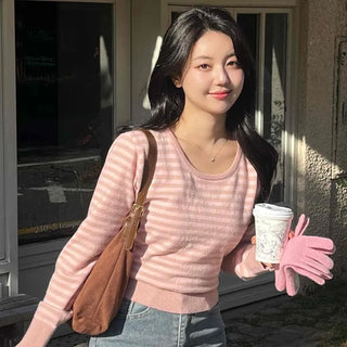 Soft Tencel Crop Ribbed Round Neck Knit