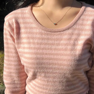 Soft Tencel Crop Ribbed Round Neck Knit