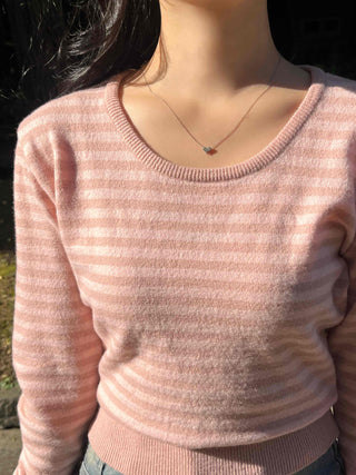 Soft Tencel Crop Ribbed Round Neck Knit