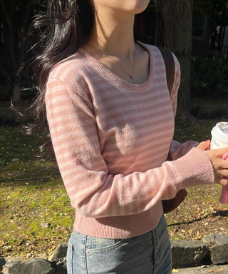 Soft Tencel Crop Ribbed Round Neck Knit