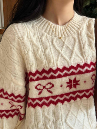 Fair Isle Christmas Cable Jacquard Knit