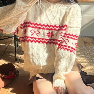 Fair Isle Christmas Cable Jacquard Knit