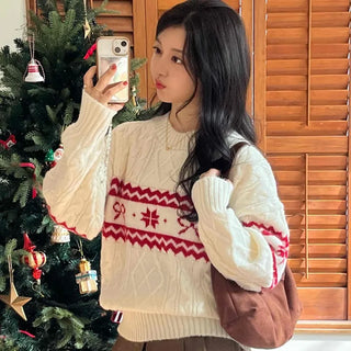 Fair Isle Christmas Cable Jacquard Knit
