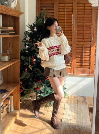 Fair Isle Christmas Cable Jacquard Knit