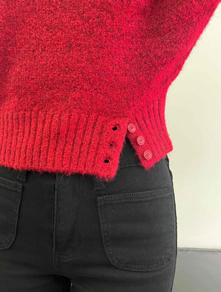 Soft Delicate Fit Boat Neck Cropped Loose Fit Knit